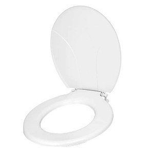 Assento Simples Para Vaso Sanitário Branco Liso Com Encaixe