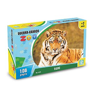 Quebra Cabeça Tigre Com 108 Peças Coleção Infantil Zoo Tigre