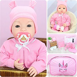 Boneca Bebê Reborn Silicone Tatá Menina Pagão Roupinha Rosa - ShopJJ -  Brinquedos, Bebe Reborn e Utilidades