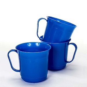 Jogo De Canecas De Plástico Com 03 Peças 300 Ml Ercaplast