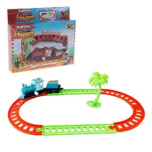 Miniatura Infantil Trenzinho a Corda Com Vagão Trem 9 Peças