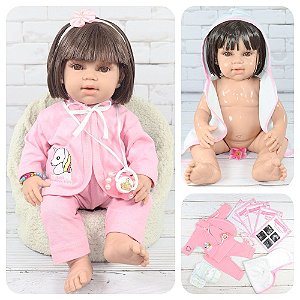 Boneca Realista Negra Reborn Menina Bebe Negra Roupa Rosa - ShopJJ -  Brinquedos, Bebe Reborn e Utilidades