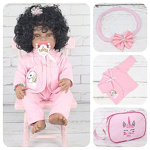 Boneca Bebe Realista Tipo Reborn Barata + Enxoval Bebê - Chic