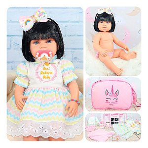 Boneca Bebê Reborn Real Princesa Newborn c Bolsa Maternidade - Chic Outlet  - Economize com estilo!