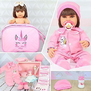 Bebe Reborn Original Boneca Tata Silicone Pagão Com Bolsa - ShopJJ