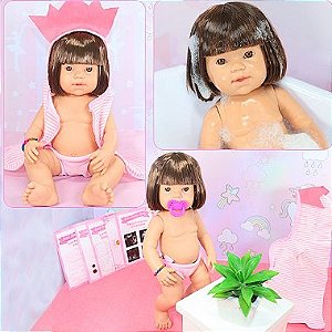 Boneca Bebê Reborn Silicone Pode da banho 100% Silicone