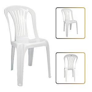 Cadeira Branca S/ Apoio de Braço Plástico Resistente