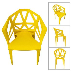 Poltrona Amarela Lounge Moderna Cadeira Para Casa e Recepção