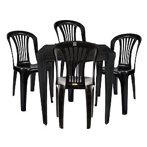 Kit Mesa c/4 Cadeiras Jogo  Para Cozinha Ambientes Externos