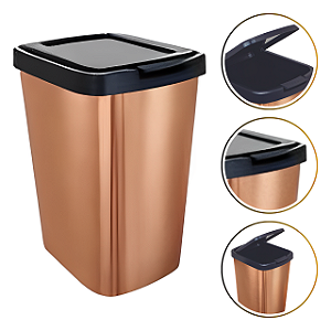 Lixeira Rose Cesto 9 Litros Com Tampa Click Label