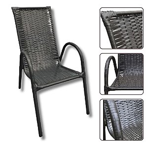 Cadeira Romana de Fibra Sintetica Tabaco Varanda e Jardim