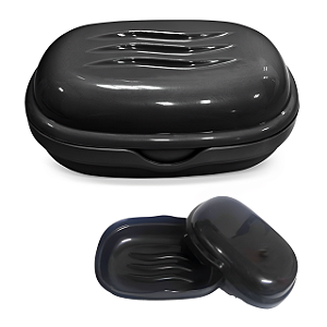 Saboneteira Preta Porta Sabonete Plástico Primeira Moagem