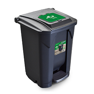 Lixeira Com Rodinhas Pedal Tampa Click 60 Litros