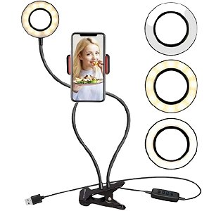 Suporte Celular Ring Light Led Selfie Iluminador 2 In 1