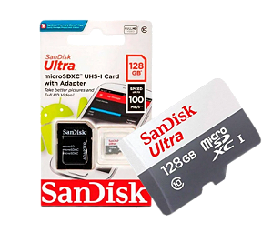 Cartão SanDisk Ultra 128GB 100MB/s UHS-I Classe 10 microSD