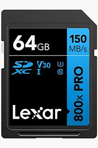 CARTÃO DE MEMORIA LEXAR 64GB 800X PRO