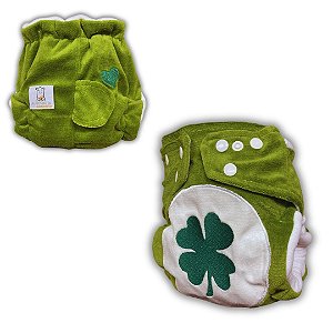 Fralda de Pano Ecológica AURORINHA SUSTENTÁVEL Pocket Minky URSINHOS COLORIDOS Tamanho Único 4kg/18kg (VERDE)