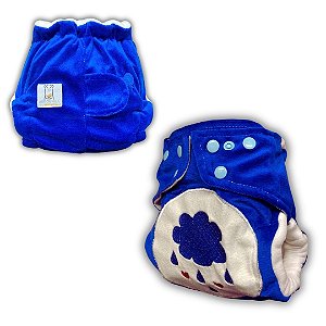 Fralda de Pano Ecológica AURORINHA SUSTENTÁVEL Pocket Minky URSINHOS COLORIDOS Tamanho Único 4kg/18kg (AZUL)