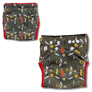 Fralda de Pano Ecológica AURORINHA SUSTENTÁVEL Pocket Tricoline HARRY POTTER Tamanho Único 4kg/18kg