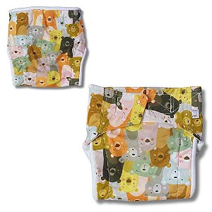 Fralda de Pano Ecológica AURORINHA SUSTENTÁVEL Pocket Tricoline URSOS Tamanho Único 4kg/18kg
