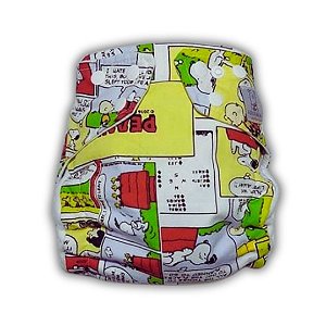 Fralda de Pano Ecológica AURORINHA SUSTENTÁVEL Pocket Tricoline SNOOPY HISTÓRIAS Tamanho Único 4kg/18kg
