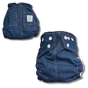 Fralda de Pano Ecológica AURORINHA SUSTENTÁVEL Pocket Tricoline CALÇA JEANS Tamanho Único 4kg/18kg