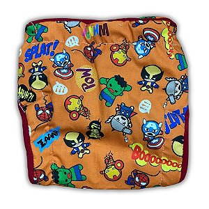 Fralda de Pano Ecológica AURORINHA SUSTENTÁVEL Pocket Tricoline HERÓIS MARVEL Tamanho Único 4kg/18kg