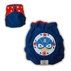 Fralda de Pano Ecológica AURORINHA SUSTENTÁVEL Pocket Lycra CAPITÃO AMÉRICA Tamanho Único 4kg/18kg