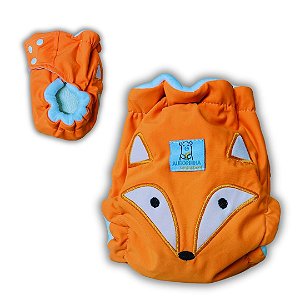 Fralda de Pano Ecológica AURORINHA SUSTENTÁVEL Pocket Lycra RAPOSA APLIQUE Tamanho Único 4kg/18kg