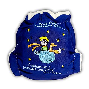 Fralda de Pano Ecológica AURORINHA SUSTENTÁVEL Pocket Lycra PEQUENO PRÍNCIPE Tamanho Único 4kg/18kg