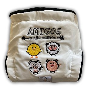 Fralda de Pano Ecológica AURORINHA SUSTENTÁVEL Pocket Lycra AMIGOS NÃO COMIDA Tamanho Único 4kg/18kg