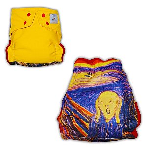Fralda Ecológica AURORINHA Lycra O GRITO - Edvard Munch Tamanho Único 4kg/18kg
