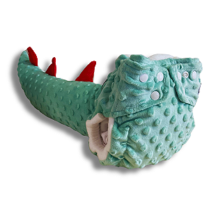 Fralda Ecológica AURORINHA SUSTENTÁVEL Pocket Minky Dinossauro Tamanho Único 4kg/18kg (Branca)