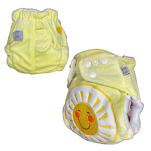 Fralda de Pano Ecológica AURORINHA SUSTENTÁVEL Pocket Minky URSINHOS COLORIDOS Tamanho Único 4kg/18kg (AMARELO)
