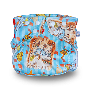 Fralda de Pano Ecológica AURORINHA SUSTENTÁVEL Pocket Lycra ESTAMPA ALICE Tamanho Único 4kg/18kg