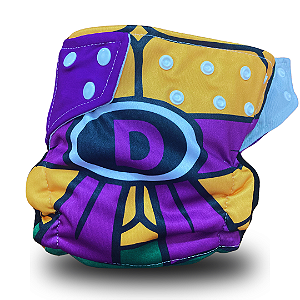 Fralda de Pano Ecológica AURORINHA SUSTENTÁVEL Pocket Lycra TARTARUGA DONATELLO Tamanho Único 4kg/18kg