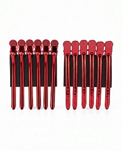 Clip de Metal Colorpro Brasil Vermelho Caixa com 12UN