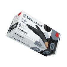 Luva de NITRILO PRETA sem pó Unigloves sem100 Unid