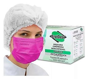 MÁSCARA DESCARTÁVEL PROTDESC 50UN - PINK