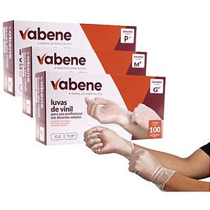 LUVA VINIL SEM PÓ VABENE C/100
