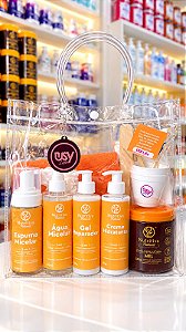 KIT NUTRITIVA - ESPUMA MICELAR + ÁGUA MICELAR + GEL REPARADOR + CREME HIDRATANTE + CERA (BRINDE: KIT PROCEDIMENTO + EPI)