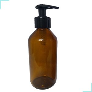 Porta Sabonete Líquido Alcool Gel Dispenser de Vidro Ambar 200 ML