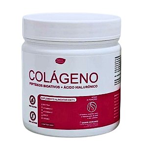 Colágeno Hidrolisado Com Ácido hialurônico Sabor Morango 240g