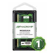 Memória RAM para Notebook MACROVIP 4GB / DDR4 / 2400MHZ KD