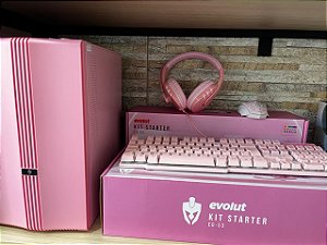 COMPUTADOR GAMER CINF ROSA COM KIT TECLADO MOUSE FONE