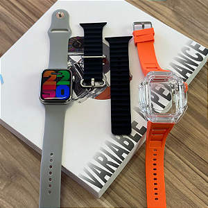 SMART WATCH H9 - Capa e 3 Pulseiras Cores:Dourado