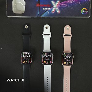 SMART WATCH Watch X Amoled Microwear  Armaz. 2Gb  Acompanha Capinha Cor:PRETO