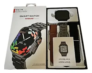 SMART WATCH WS79 WS-79 ULTRA 2 KIT 3 PULSEIRAS 2ª GERAÇÃO