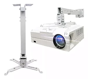 Suporte Projetor De Teto Parede Universal RegulaveL BRANCO
