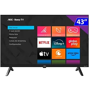 SMART TV 43P AOC LED SMART ROKU WIFI FULL HD USB HDMI 43S5045